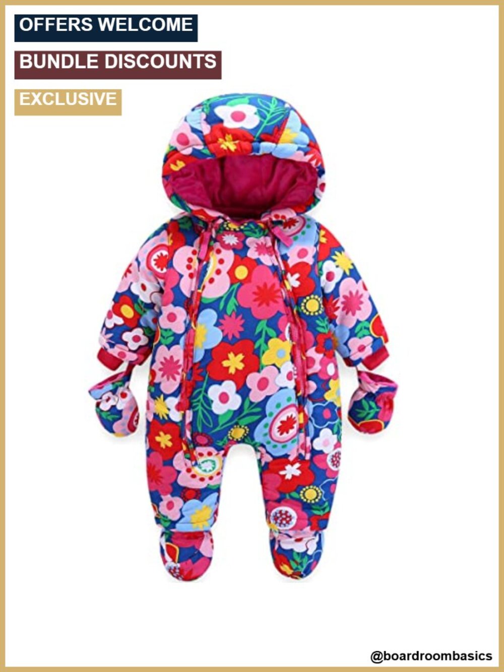 Baby Snowsuit Winter Romper with Gloves & Booties